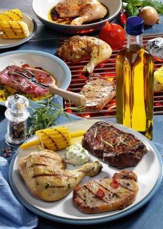 Dreierlei Fleisch vom Grill Foto: Wirths PR