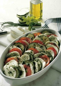 Tomaten-Zucchini-Salat mit Mozzarella "Insalata Italiana" Foto: www.1000rezepte.de